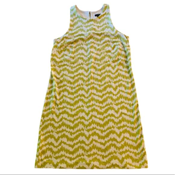 Ann Taylor Womens dress lime and white abstract chevron extra small - Picture 1 of 7